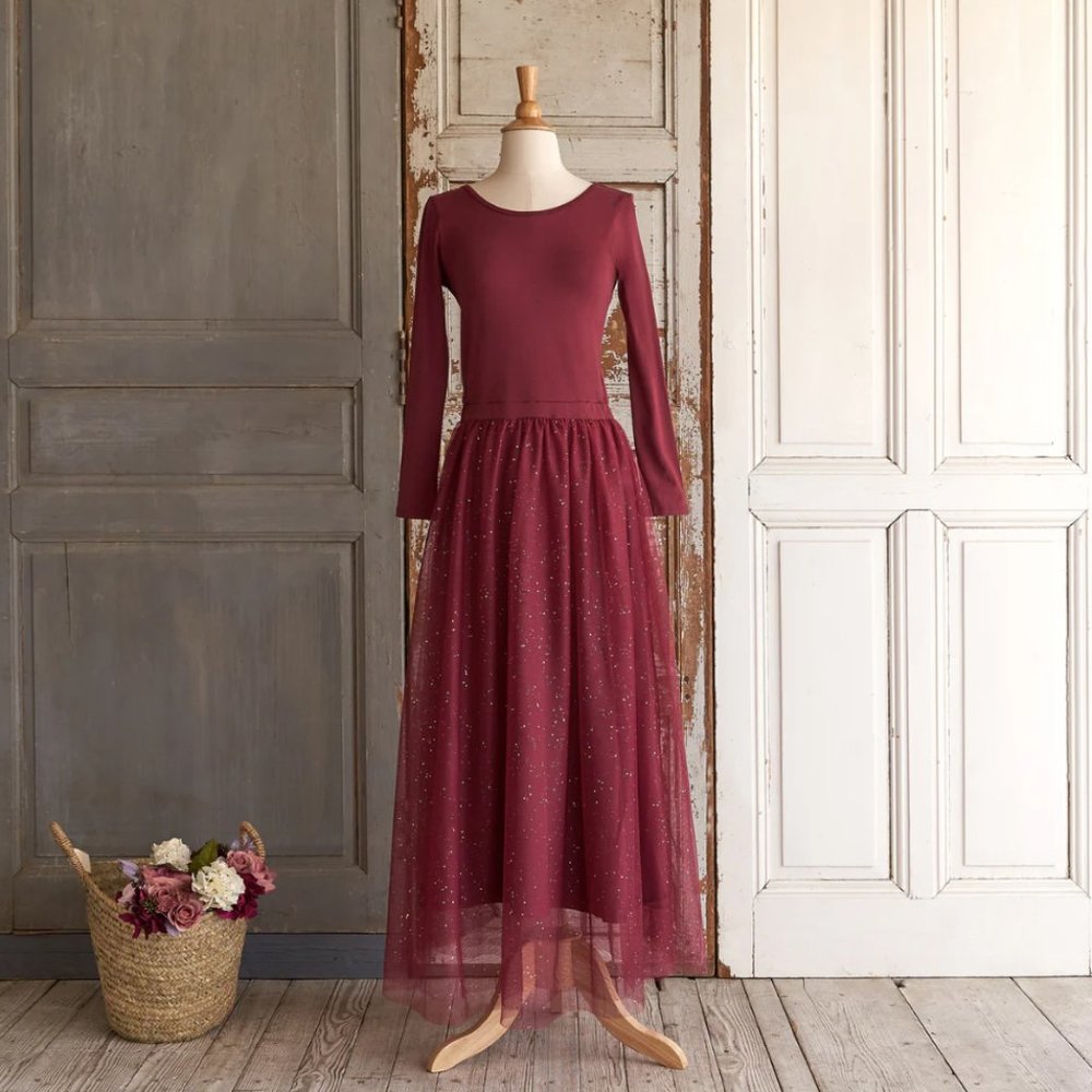 BALLERINA DRESS (WOMEN) - LARGE, WINTERBERRY